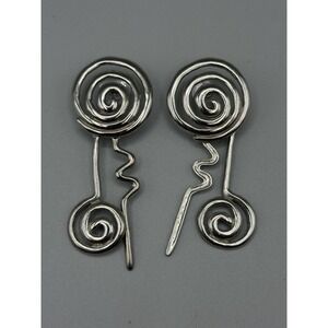 Vintage 1986 JJ Earrings Abstract Swirl Earrings #986